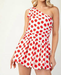 Glam - Hot Dots One Shoulder Romper