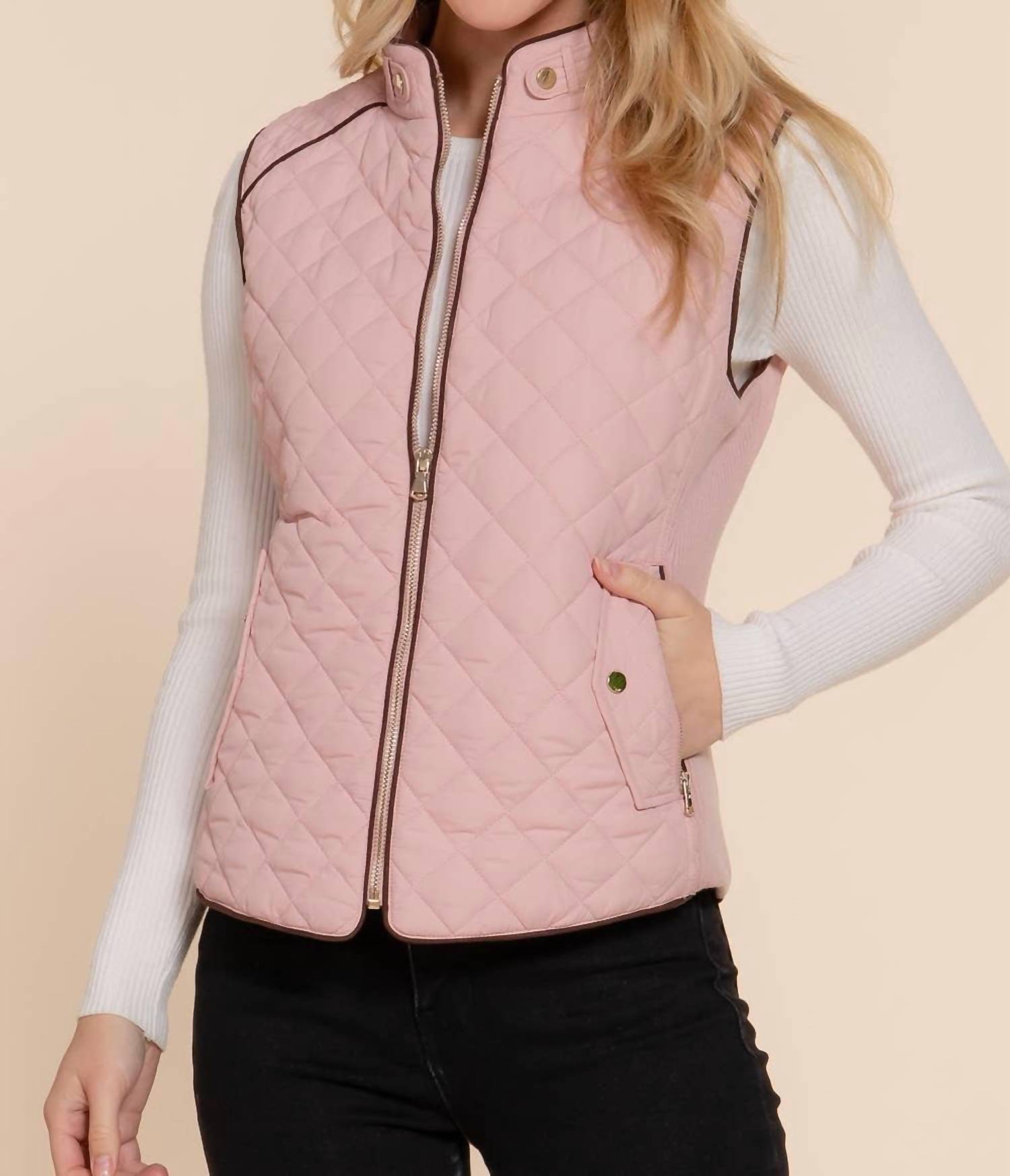 Active Basic - Quilted Ribbed Side Detail Vest