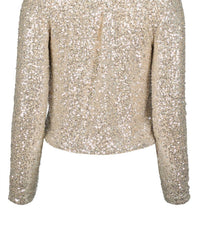 bishop + young Women's Sublime Funnel Neck Top in champagne - women's long sleeve top - detail view