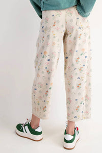 Easel - Avery Floral Twill Barrel Pants