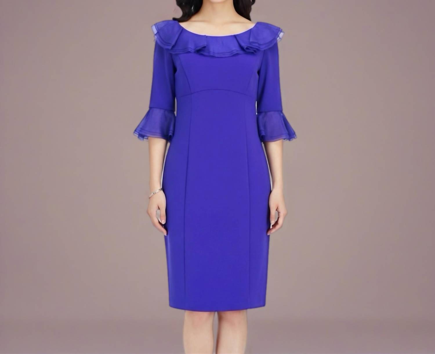 Nue By Shani - Built In Shapewear Ruffle Pencil Dress