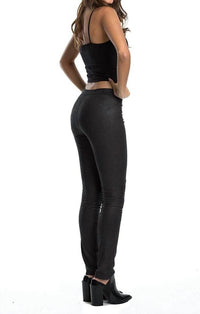 Elan - Faux Suede Knee Pleat Jeggings