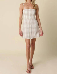 Olivaceous - Lisa Button-Front Mini Dress