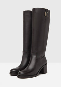 NeroGiardini Women's Vienna Zip Riding Boot in dark brown - women's shoe - alternate view