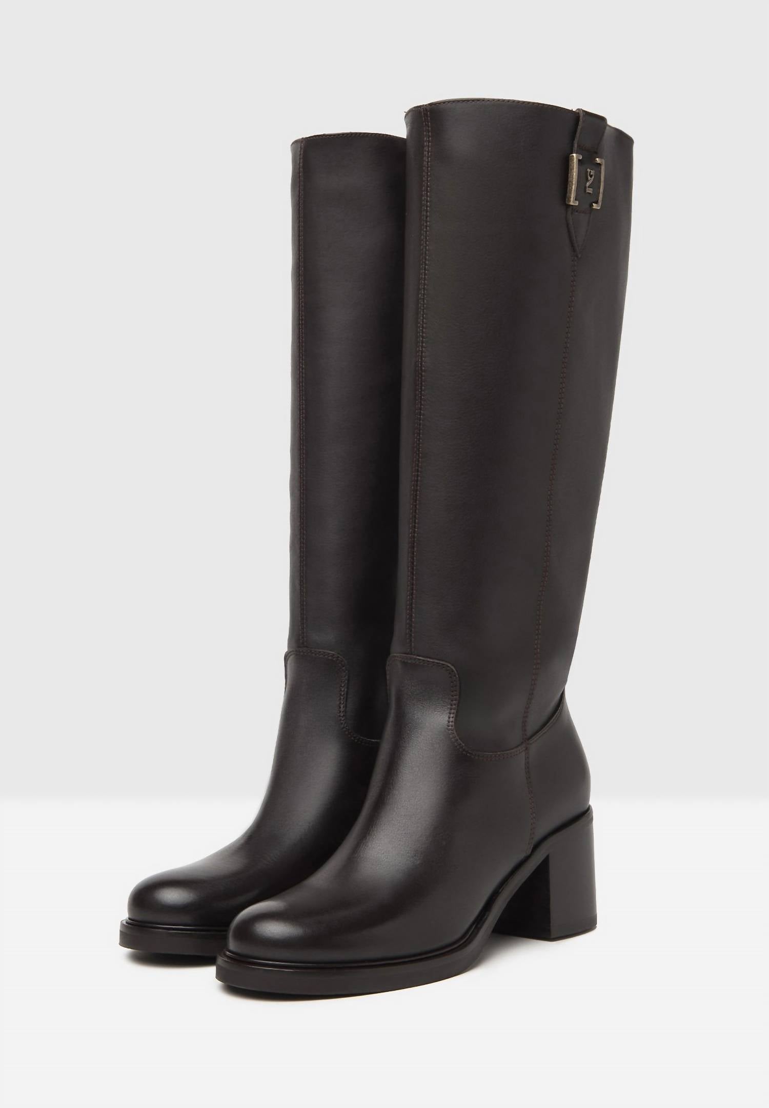 NeroGiardini Women's Vienna Zip Riding Boot in dark brown - women's shoe - alternate view