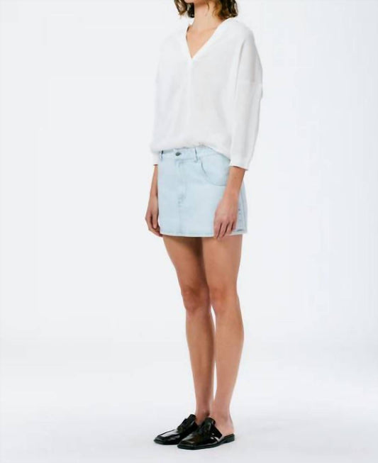 Bleached Denim Mini Skirt