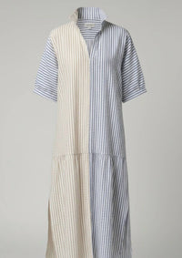 Adrienne - Blakely Almond Stripe Dress