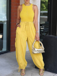 Stylewe - Casual Plain Pockets Cargo Pants