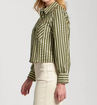Apny - CROPPED STRIPED BLOUSE