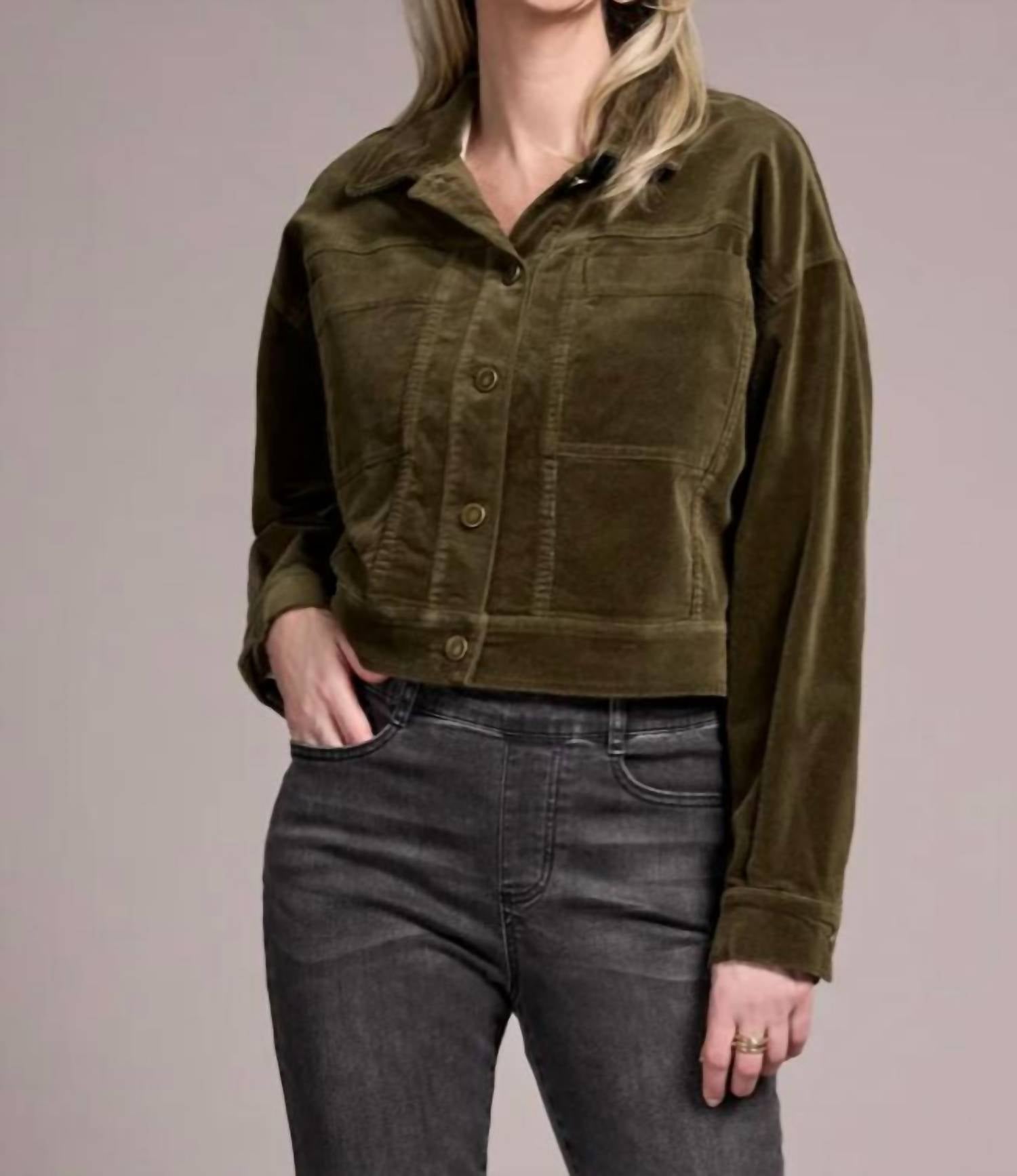 Tribal - Button-front Stretch Corduroy Jacket