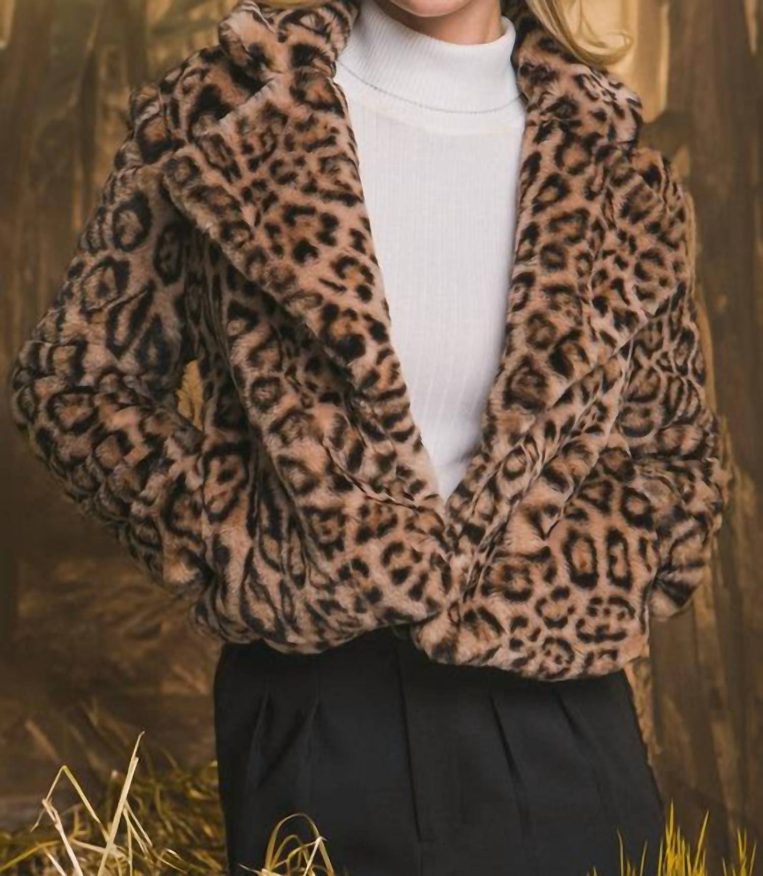 Love Tree - Faux Fur Cropped Jacket