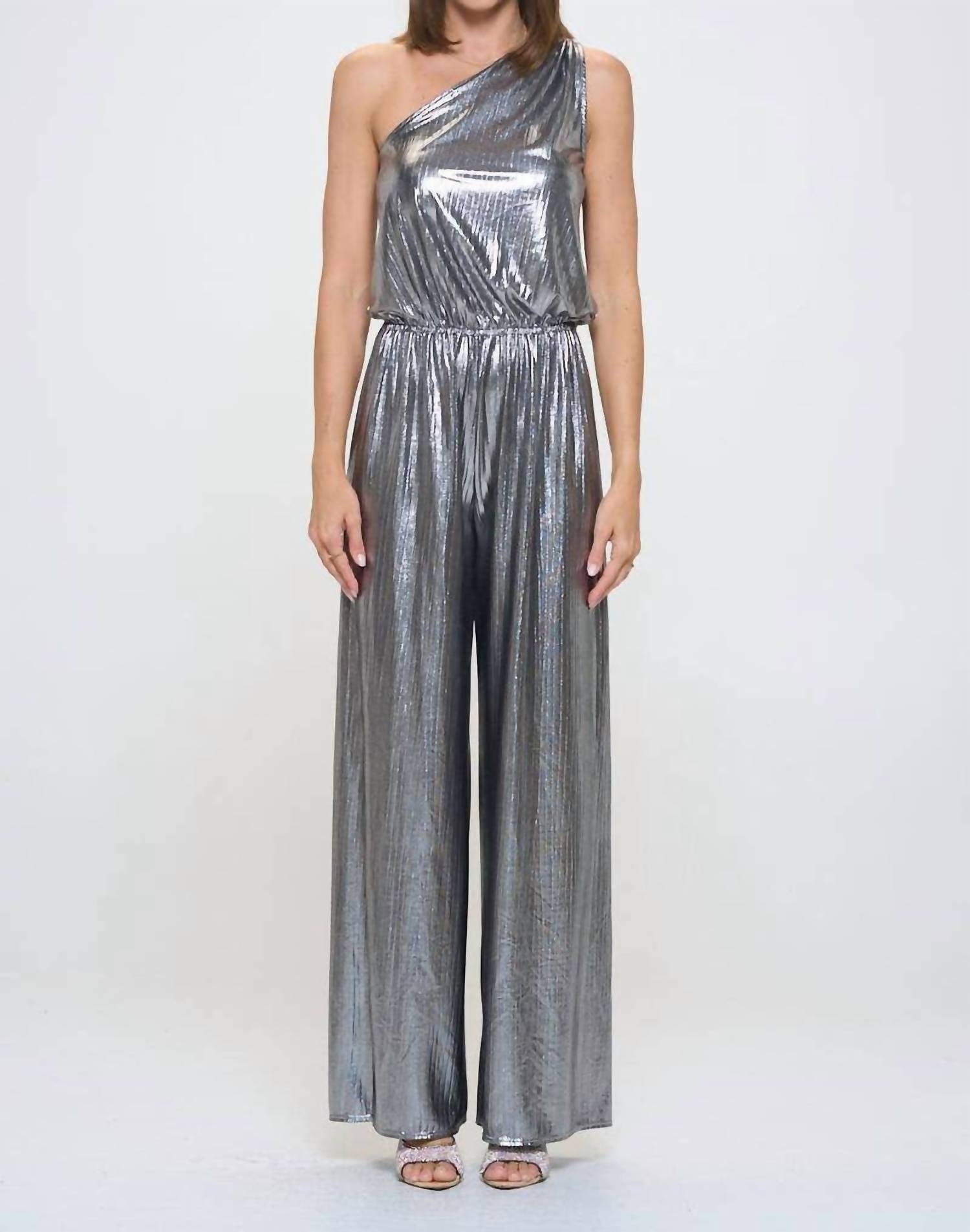 Reneec. - One Shoulder Wide Leg Jumpsuit