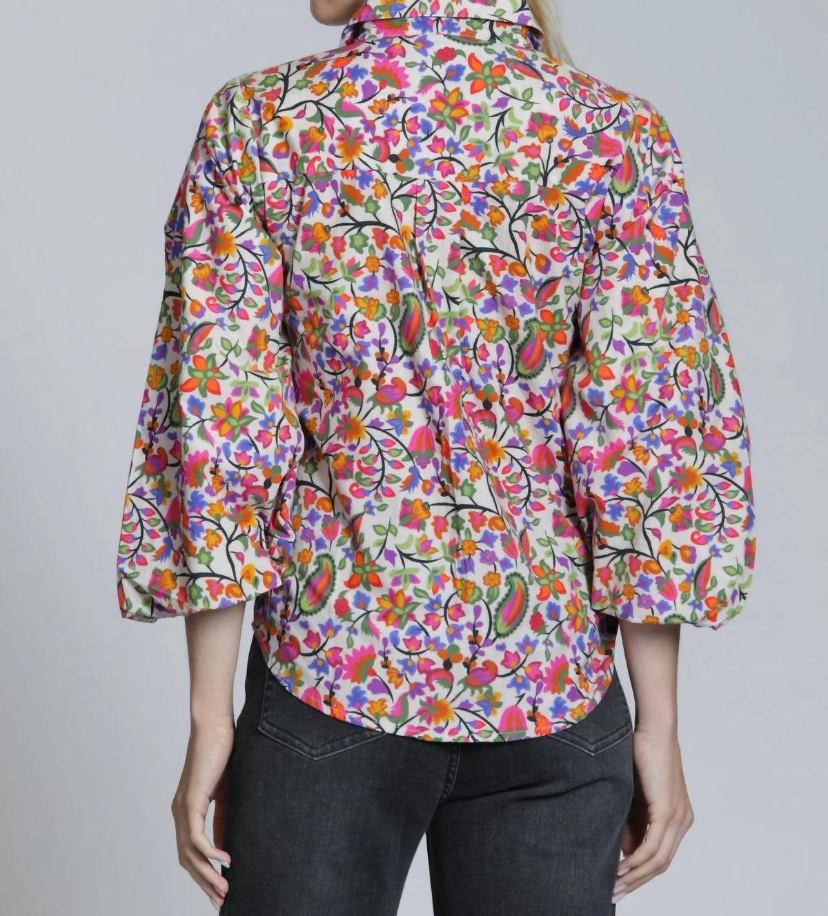 Apny - Women's Blouson Button Shirt