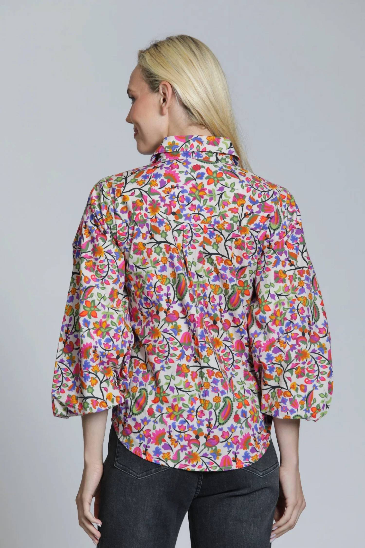 Apny - Women's Blouson Button Shirt