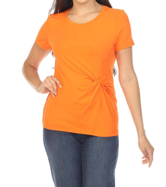 wist-Front Round Neck Short Sleeve Top