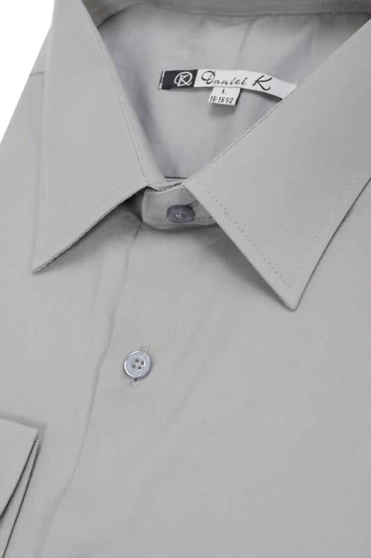 Daniel K - Men's Long Sleeve Solid Button Up Shirt