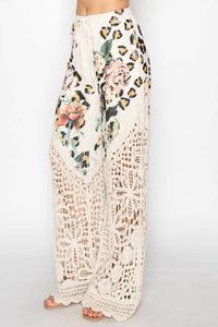 Origami - Crochet-detail Lined Drawstring Pants