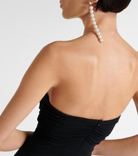 Magda Butrym - The Floral Applique Strapless Maxi Dress