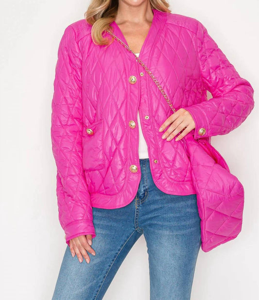 Joh - Johya Button Front Puffer Jacket & Matching Crossbody Bags