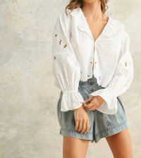 Miou Muse - Garden Treasures Eyelet Top
