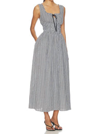 Rails Jordie Maxi Dress in gingham black - women's dress - detail view