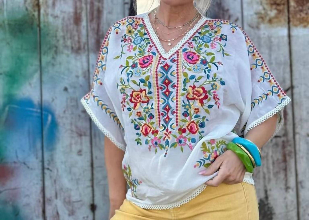 Caite - Ferris Embroidery Top