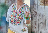 Caite - Ferris Embroidery Top