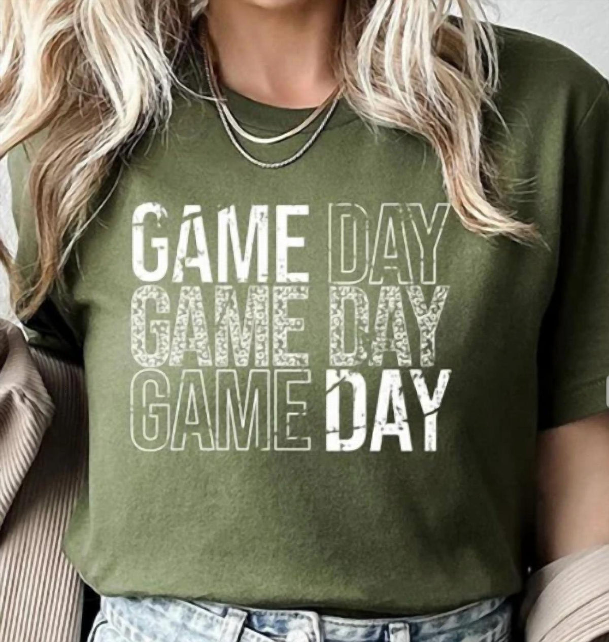 Cali Boutique - Football Tee Game Day Stack Graphic Top