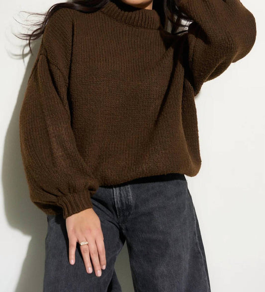 Callahan - Bellamy Chunky Knit Pullover Sweater - brown - clothing - crew