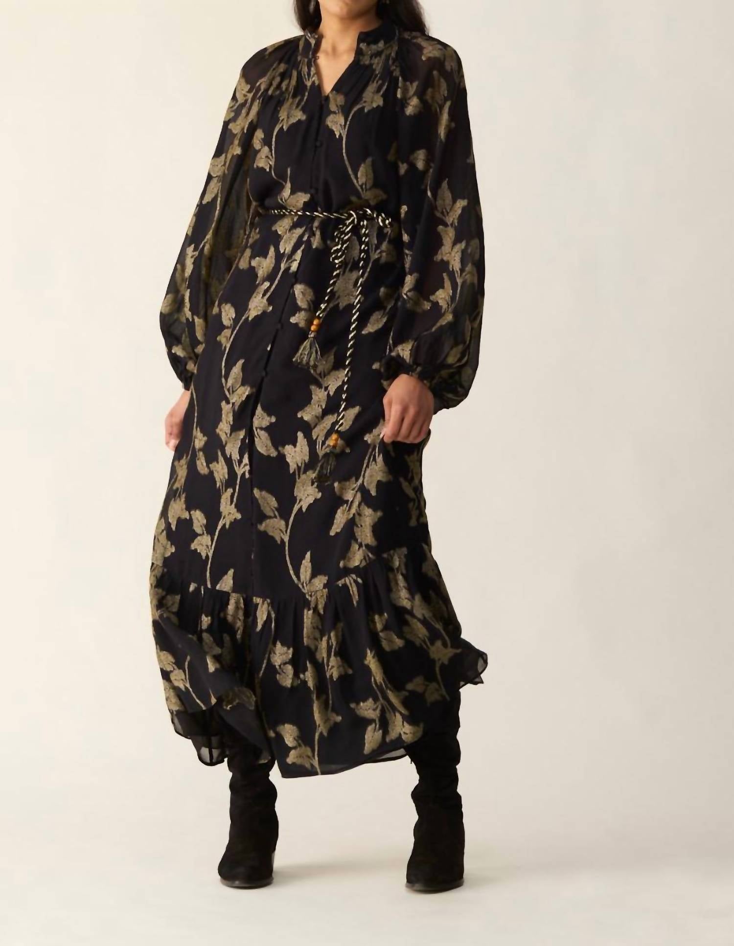 Calling June - Virescent Maxi Dress - black - clothing - dresses