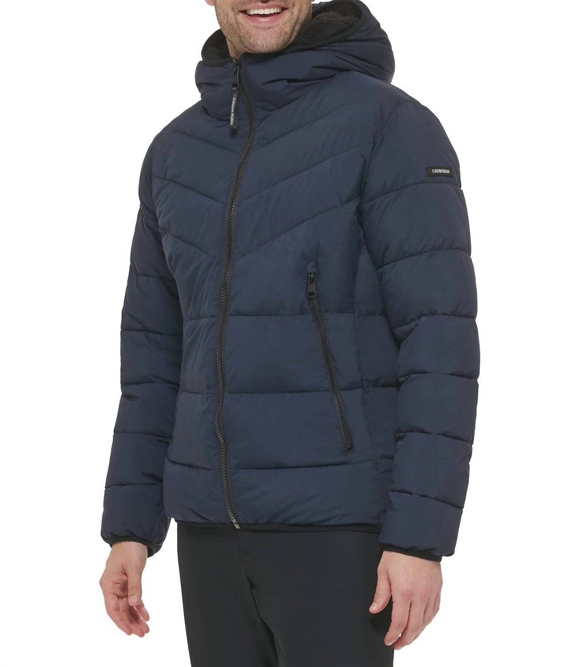 Calvin Klein - Chevron Sherpa Lined Hood Jacket