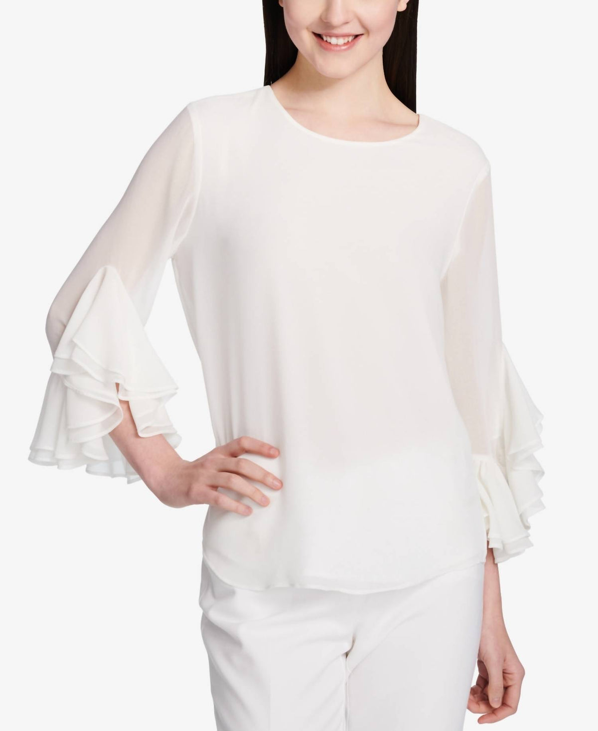 Calvin Klein - Ruffled Sleeve Top
