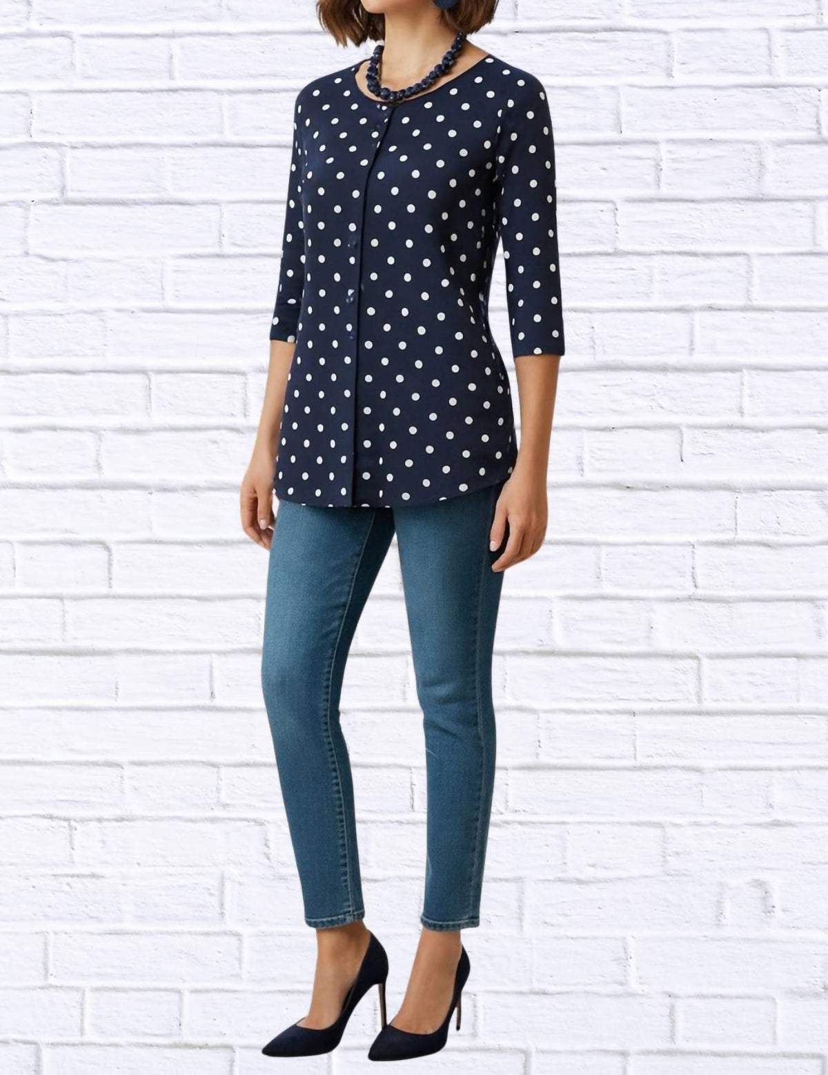 Calypso - Polka Dot Blouse Top