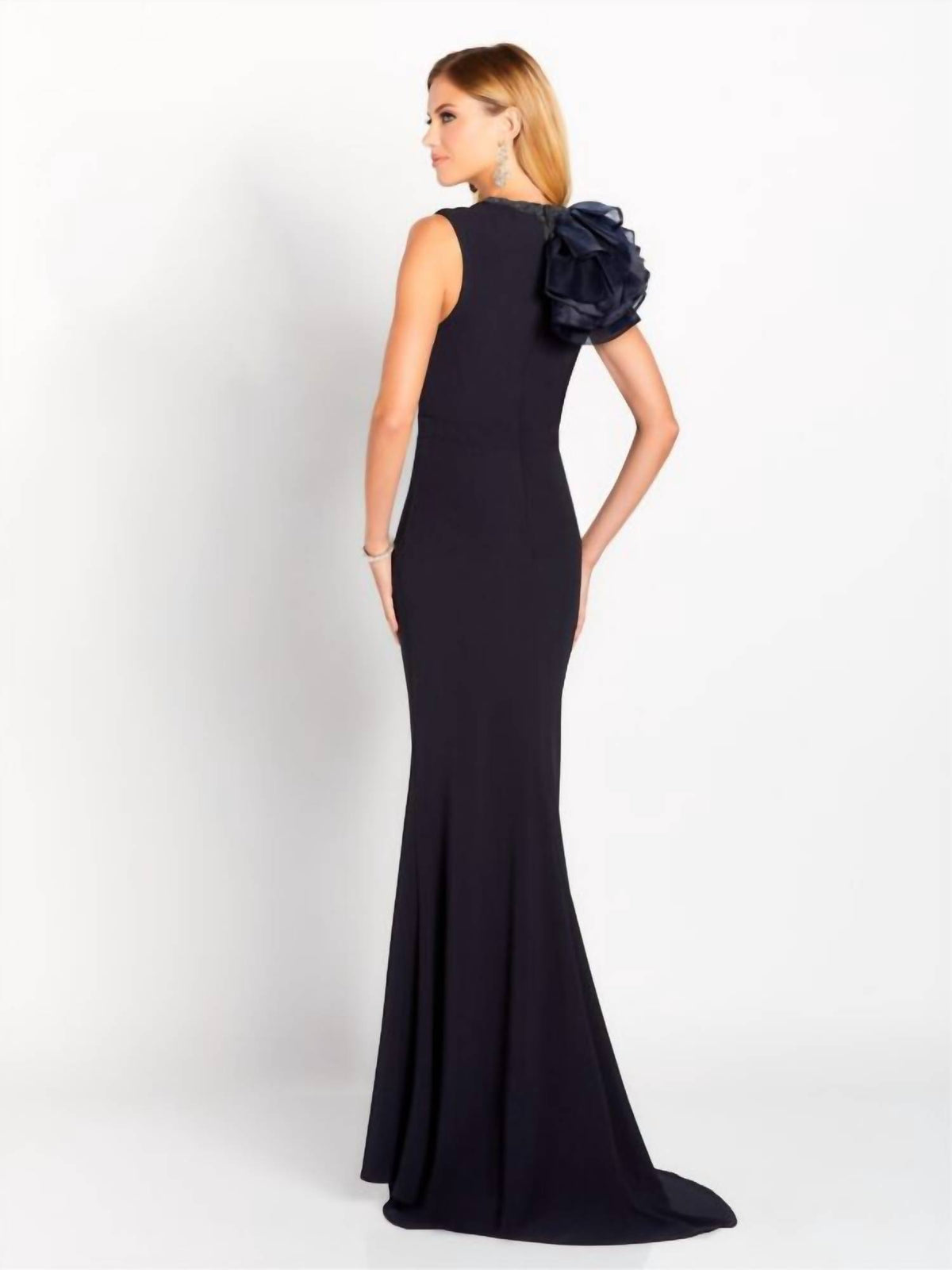 Cameron Blake - Plunging Neck Evening Dress