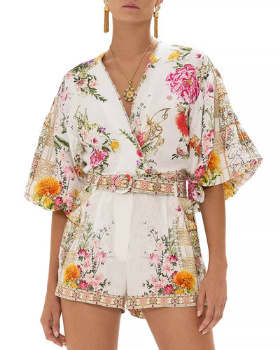 Camilla - Tie Front Puff Sleeve Top