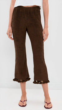 Cap D'Antibes - Morgane Cropped Flared Tasseled Terry Pants