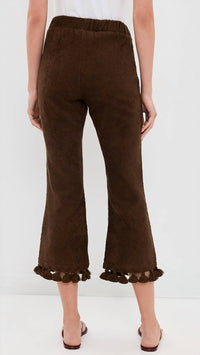 Cap D'Antibes - Morgane Cropped Flared Tasseled Terry Pants