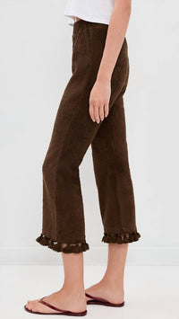 Cap D'Antibes - Morgane Cropped Flared Tasseled Terry Pants