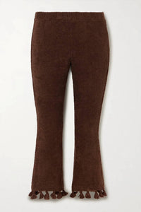 Cap D'Antibes - Morgane Cropped Flared Tasseled Terry Pants