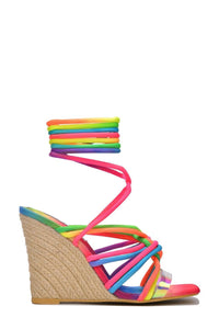 Cape Robbin - Women's Itsa Espadrille Wedge Sandal - pink - sandals - shoes