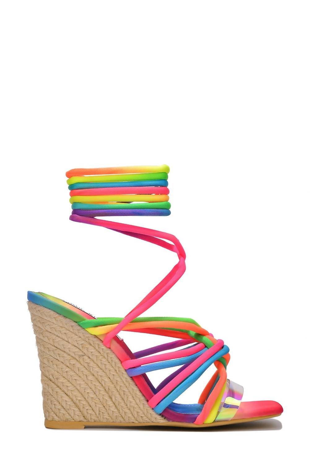 Cape Robbin - Women's Itsa Espadrille Wedge Sandal - pink - sandals - shoes