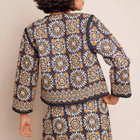 Cara Cara - Marissa Cropped And Quilted Jacket - blue - cardigans - clothing