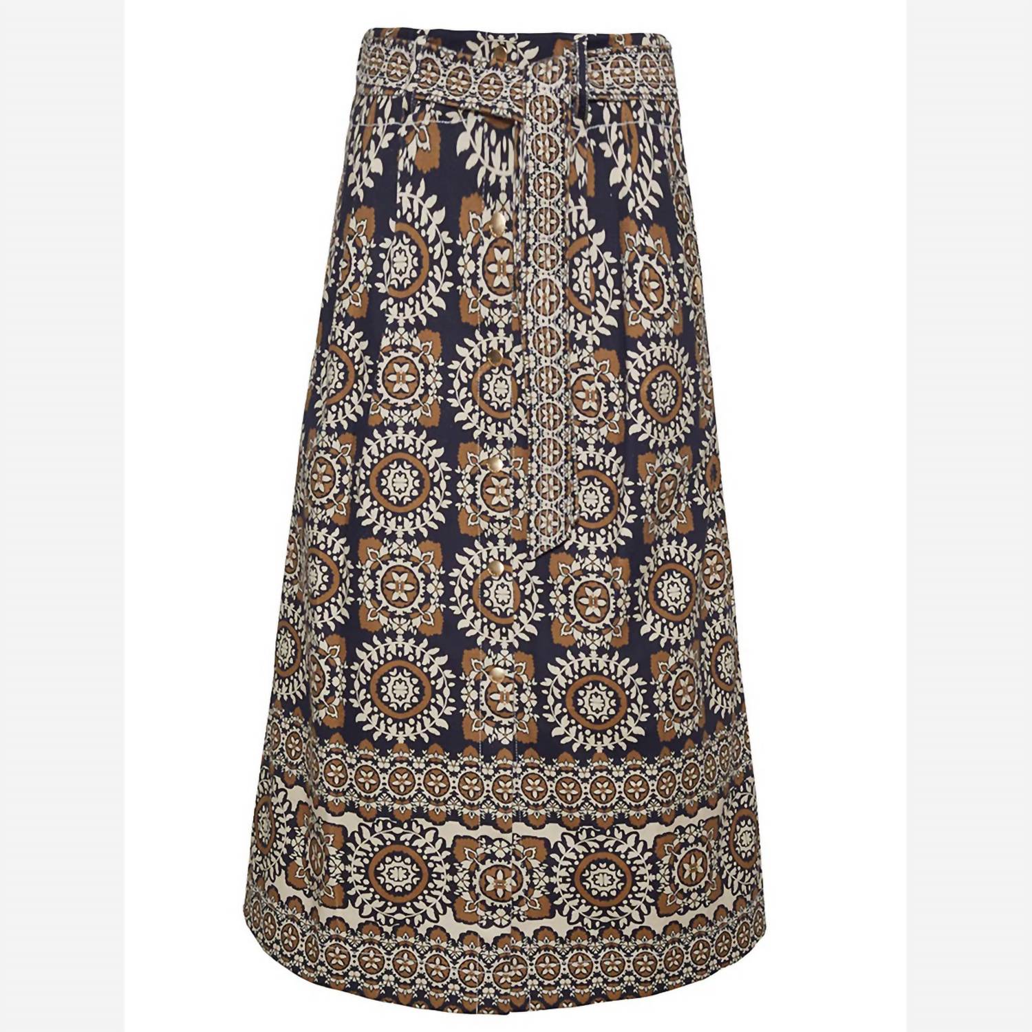 Cara Cara - Oslo Line Midi Skirt - blue - clothing - knee - length - skirts