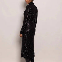 Cara Cara - Piper Turtle Neck Sequin Dress - black - clothing - dresses