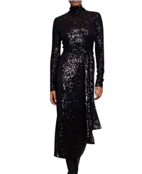 Cara Cara - Piper Turtle Neck Sequin Dress - black - clothing - dresses