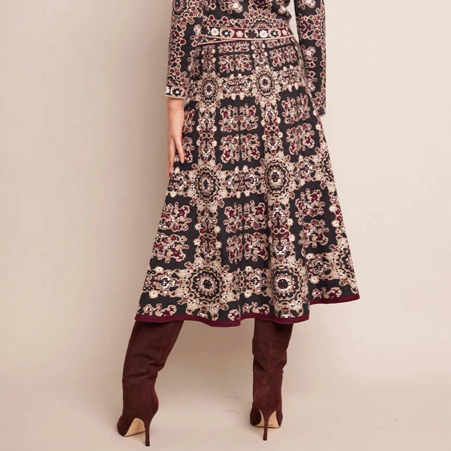 Cara Cara - Tiffany Midi Skirt - black - clothing - knee - length - skirts