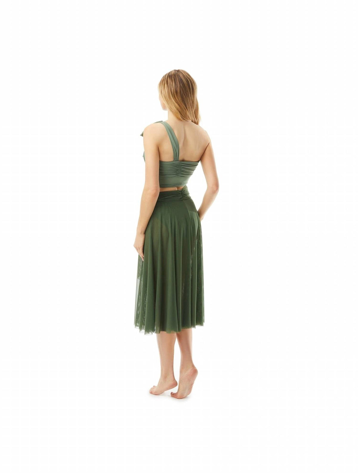 Carmen Marc Valvo - Bowline Mesh Swing Skirt