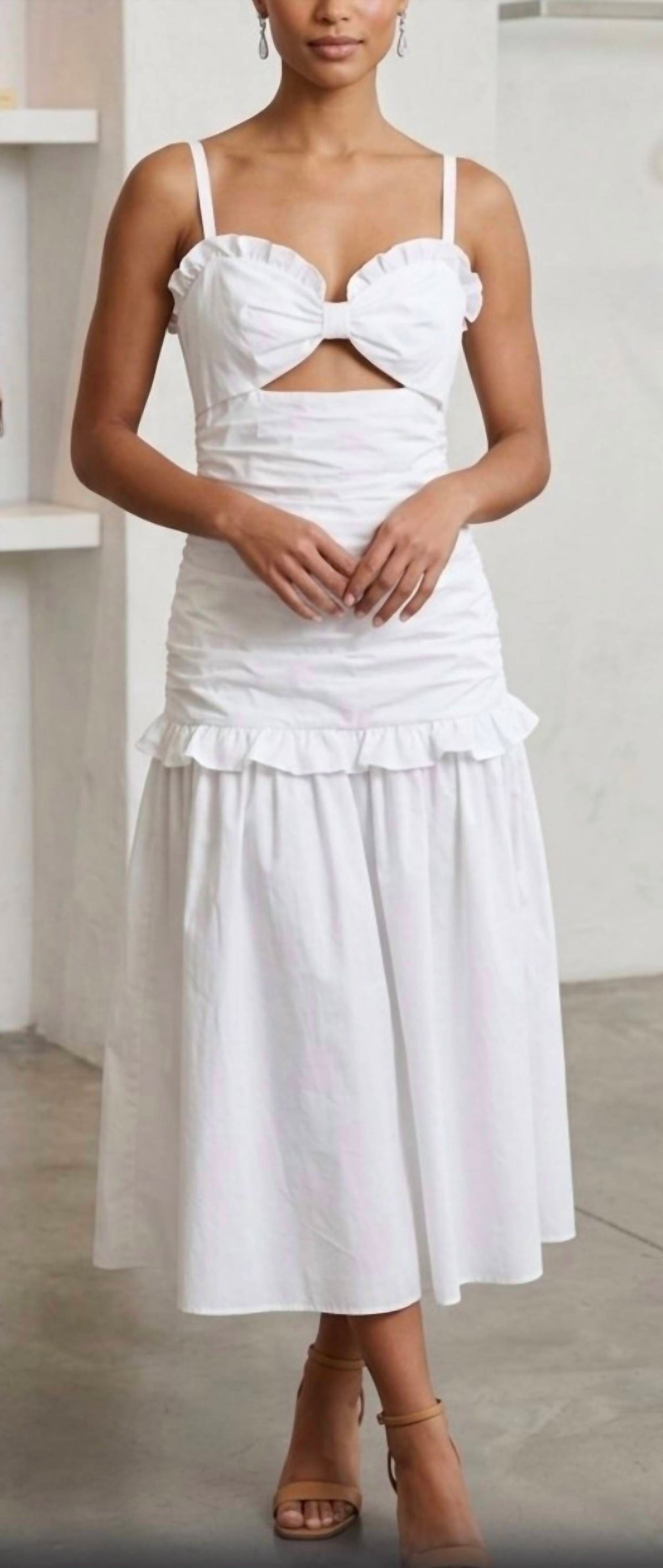 Carolina Herrera - Strap Gathered Midi Dress