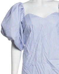 Caroline Constas - Women's Stripe Puffed Sleeve Blouse