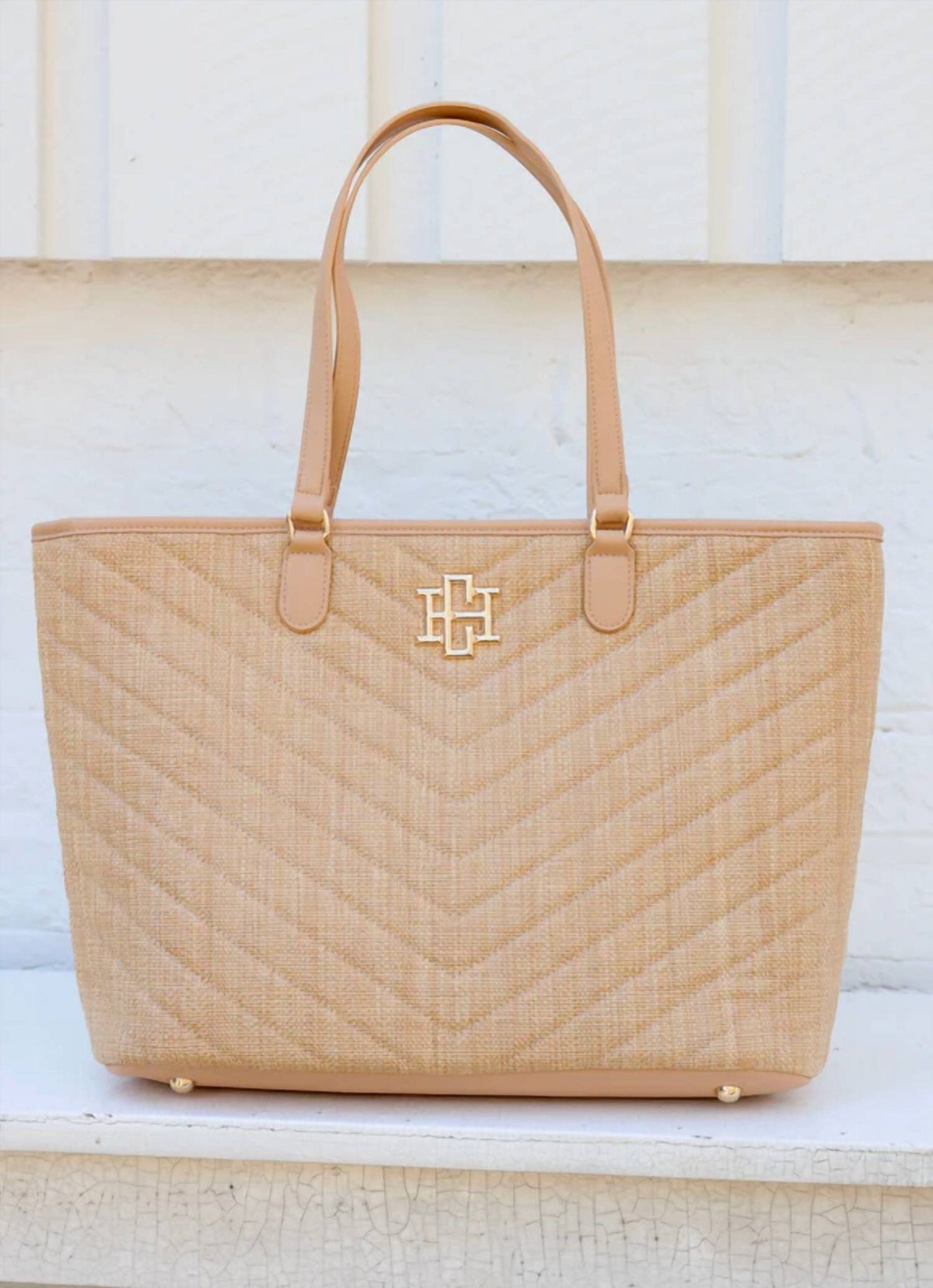 Caroline Hill - James Tote Natural V - bags - beige - handbags